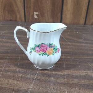 Regent China English Rose Milk Creamer With Gold Trim Rose Flower Design